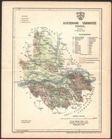 1893 Esztergom Vármegye Térképe, Tervezte: Gönczy Pál, Kiadja: Posner Károlya Lajos és Fia, Kis Szakadással, 30×24 Cm - Autres & Non Classés