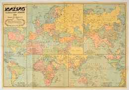 1941 Az Igazság Folyóirat Tájékoztató Térképegyüttese, Egy Lapon Európa, Ázsia, Észak-Amerika, Dél-Amerika Afrika és A C - Sonstige & Ohne Zuordnung