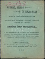 1896 Meghívó, Belépő és Igazolójegy Az Ezredévi Ünnepi Congressusra - Unclassified