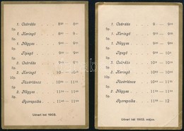 1902-1903 Udvari Bál Táncrendjei 2 Db 11x7,5 Cm - Zonder Classificatie