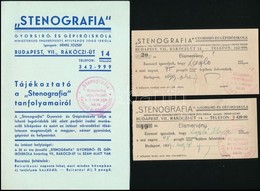 1939 Bp. VII., Stenográfia Gyorsíró és Gépíróiskola 2 Db Elismervénye és Tájékoztatója - Unclassified