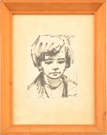 Bányai Erzsébet-képről Készült Nyomat, üvegezett Fa Keretben, 11,5×9 Cm - Unclassified