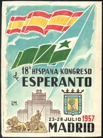 1957 Eszperantó Kongresszus, Plakát, Szakadással, 29,5×22 Cm - Autres & Non Classés