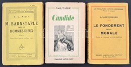 3 Db Francia Nyelvű Könyv: Candide, Wells: M. Barnstaple, Schopenhauer: Le Fondement De La Morale. - Unclassified