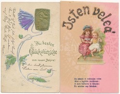 ** * 11 Db RÉGI Dombornyomott Litho üdvözlő Motívum Képeslap / 11 Pre-1945 Embossed Litho Greeting Motive Postcards - Zonder Classificatie