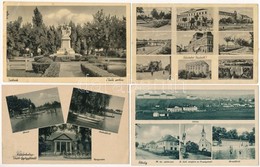 4 Db RÉGI Magyar Városképe Lap: Kiskunhalas, Baja, Rétság, Szolnok / 4 Pre-1945 Hungarian Town-view Postcards - Non Classés