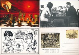 ** 17 Db MODERN Motívum Képeslap: Sakk Festményekkel  / 17 Modern Chess Motive Postcards With Paintings - Ohne Zuordnung