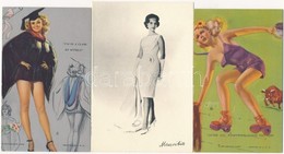 ** 10 Db MODERN Reklámlap Pin-up Lányokkal / 10 Modern Advertising Motive Postcards With Pin-up Girls (5 Non PC) - Non Classés