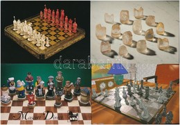 ** 10 Db MODERN Motívum Képeslap: Sakk Figurákkal / 10 Modern Chess Motive Postcards: Pieces - Non Classés