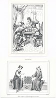 ** 4 Db MODERN Repro Motívum Képeslap: Sakk / 4 Modern Repro Chess Motive Postcards - Unclassified