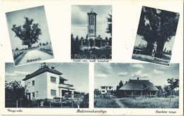 T1/T2 1943 Balatonakarattya, Rákóczi-fa, Épülő Római Katolikus Templom, Varga-villa, Cserkész Tanya - Ohne Zuordnung