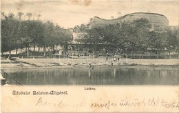 T2/T3 1903 Balatonaliga, Balaton-Aliga (Balatonvilágos); Látkép, Vendéglő (fl) - Non Classés