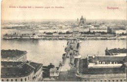 T2 1905 Budapest, Kilátás A Bazilika Felé, Lánchíd. Divald Károly 18. Sz. - Non Classés