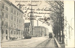 T2 1904 Budapest I. Margit Rakpart (Bem Rakpart), Szilágyi Dezső Téri Református Templom, Villamosok - Ohne Zuordnung