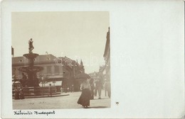 ** T2/T3 ~1899 Budapest VIII. Kálvin Tér, Szökőkút. Photo (EK) - Ohne Zuordnung