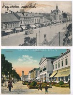 Debrecen - 2 Db Régi Városképes Lap: Városháza, Vármegyeháza, Ferenc József út, Villamos / 2 Pre-1945 Town-view Postcard - Non Classés