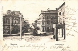 T2/T3 1901 Sopron, Erzsébet Utca, Villamos. Stagl F. Fényképész Kiadása (EK) - Ohne Zuordnung