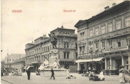 T2 1911 Szeged, Klauzál Tér, Gyógyszertár, Divatáruház A Menyecskéhez (Fischer és Obersohn üzlete), Adriai Biztosító Tár - Non Classés