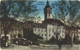 T2/T3 1917 Szeged, Városháza, Piaci árusok, Varrógép és Kerékpár üzlet. Grünwald Hermann Kiadása (kopott Sarkak / Worn C - Non Classés