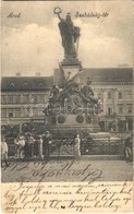 T2/T3 1903 Arad, Szabadság Tér, Vértanú Szobor, Schwarcz Testvérek, Frischmann József üzlete. Kiadja Kerpel Izsó / Squar - Unclassified