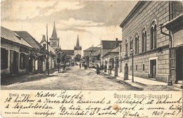 T2/T3 1907 Bánffyhunyad, Huedin; Király Utca. Fehér Márton Kiadása / Street (fa) - Zonder Classificatie