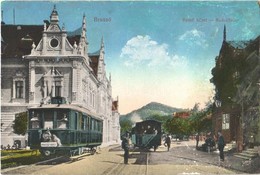 T3 Brassó, Kronstadt, Brasov; Rezső Körút, 'Brassó-Város' Városi Vasút Megállóval / Rudolfring / Street, Urban Railway I - Unclassified