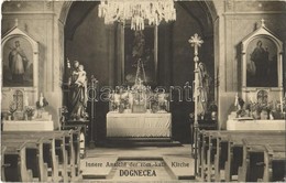 * T2 1929 Dognácska, Dognatschka, Dognecea; Innere Ansicht Der Röm.-kath. Kirche / Római Katolikus Templom, Belső, Oltár - Ohne Zuordnung