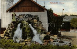 T2/T3 1916 Félixfürdő, Felixbad, Baile Felix; Hőforrás, Magyar Zászló. Kiadja Engel József 1. Sz. / Thermal Spring, Hung - Ohne Zuordnung