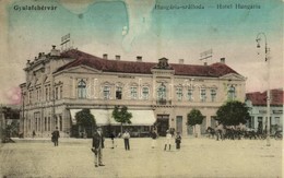 * T3 1916 Gyulafehérvár, Karlsburg, Alba Iulia; Hungária Szálloda, Gyulafehérvári Takarékpénztár, Grüninger üzlete. Weis - Ohne Zuordnung
