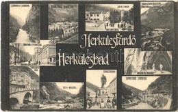 T4 1907 Herkulesfürdő, Herkulesbad, Baile Herculane; Cserna-völgy, Görögkeleti Templom, Látvány A Coronini Magaslatról,  - Unclassified