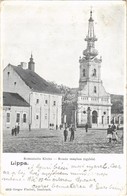 T2/T3 1901 Lippa, Lipova; Romanische Kirche / Román Ortodox Templom, Takarékpénztár. Gregor Fischer 4919. / Romanian Ort - Ohne Zuordnung