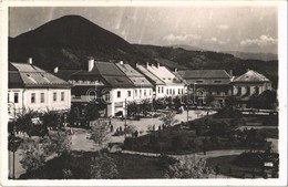 T2 1940 Nagybánya, Baia Mare; Fő Tér, üzletek / Main Square, Shops. Photo + '1940 Kolozsvár Visszatért' So. Stpl - Unclassified