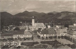 T2 1940 Nagybánya, Baia Mare; Fő Tér, Templom, Ifj. Marosán Gyula üzlete  / Main Square, Church, Shops. Photo + '1940 Na - Ohne Zuordnung