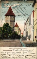 T2/T3 1914 Nagyszeben, Hermannstadt, Sibiu; Harteneckgasse Mit Befestigungstürmen / Harteneck Utca, Erődített Tornyok. L - Unclassified