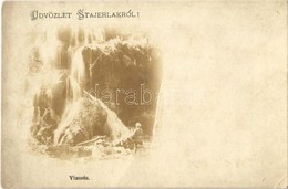 ** T2/T3 ~1899 Stájerlak, Steierlak, Stájerlakanina, Steierdorf, Anina; Vízesés / Waterfall. Photo (EK) - Ohne Zuordnung