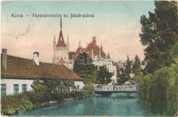 T3 1923 Kassa, Kosice; Hernád Részlet, Híd, Jakab Palota / Hornád Riverside, Bridge, Villa (EK) - Non Classés