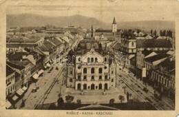 * T4 1938 Kassa, Kosice; Látkép, Színház, üzletek / General View, Theatre, Shops (EM) - Unclassified