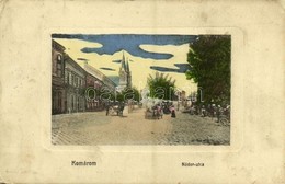 T3 1911 Komárom, Komárno; Nádor Utca, üzletek, Piaci árusok. W. L. Bp. 5515. / Street View, Market Vendors, Shops (szaka - Ohne Zuordnung