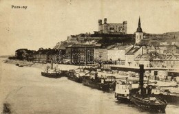 T2/T3 1918 Pozsony, Pressburg, Bratislava; Látkép, Kikötő, Rakpart, Vár / General View, Port, Quay, Castle (EK) - Unclassified