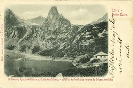 T3/T4 1905 Tátra, Magas Tátra, Vysoké Tatry; Grünersee, Karfunkelturm U. Unterkunftshaus / Zöld-tó, Karbunkulus-torony é - Ohne Zuordnung