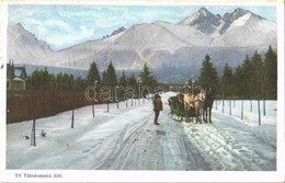 ** T2 Tátra, Vysoké Tatry; Út Tátralomnic Felé, Lovasszán Télen A Hóban. Hátoldalon Tonogen és Richter Gyógyszer Reklám  - Non Classés