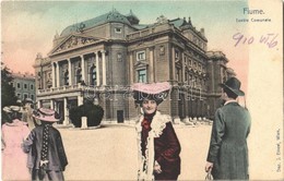 ** T1 1910 Fiume, Rijeka; Színház, Montázs / Teatro Comunale / Theatre. Montage Postcard - Sonstige & Ohne Zuordnung