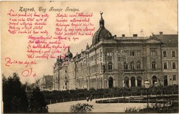 T3 1904 Zagreb, Zágráb; Trg Franje Josipa, Hrvatsko Dionicko Trgovacko Druztvo /  Ferenc József Tér, Horvát Részvénytárs - Sonstige & Ohne Zuordnung
