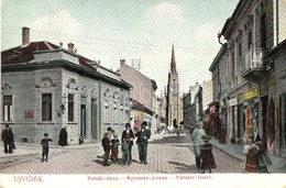 T2/T3 Újvidék, Novi Sad; Futtaki Utca, üzletek, Templom. Schäffer Péter Kiadása / Street View, Shops, Church (EK) - Unclassified