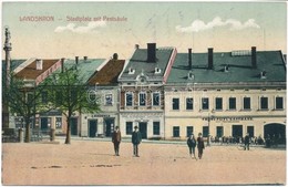 T2/T3 1916 Landskron (Villach), Stadtplatz Mit Pestsäule / Square, Plague Column, Shop Of J. Niedesle, Emil Schmeiser's  - Other & Unclassified