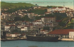 ** T2/T3 Philippeville, Le Port Et La Ville Haute / Port, Harbor, Crane, Steamship (fl) - Autres & Non Classés