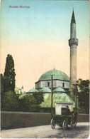 T2/T3 1915 Mostar, Mosque, Horse Chariot + 'M. Kir. Budapesti 30. Népfelkelő Gyalogezred Menetzászlóalj Parancsnoksága'  - Autres & Non Classés