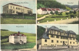 * T2/T3 Rotava, Rothau; Volksschule Ober-Rothau, Rosenthal, Bürgerschule, Beamtenhaus / Schools, Officers' Apartments, V - Sin Clasificación