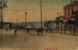 ** T2/T3 Nagasaki, Bund Of Ohura, Street. Thin Wooden Postcard (EK) - Andere & Zonder Classificatie