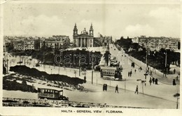 T2/T3 1931 Floriana (Malta), General View, Eagle Car, Tram, Automobiles (EK) - Sonstige & Ohne Zuordnung